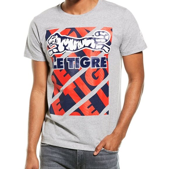Le Tigre Shirt Patriot Gray Crewneck T-Shirt Graphic Tee Y2K Mens Sz Small NEW - Picture 2 of 7